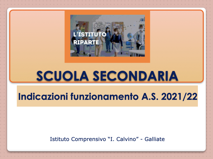 Scuola secondaria indicazioni funzionamento a.s. 2021-22