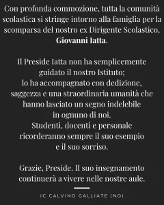 Lutto per ex Dirigente Iatta